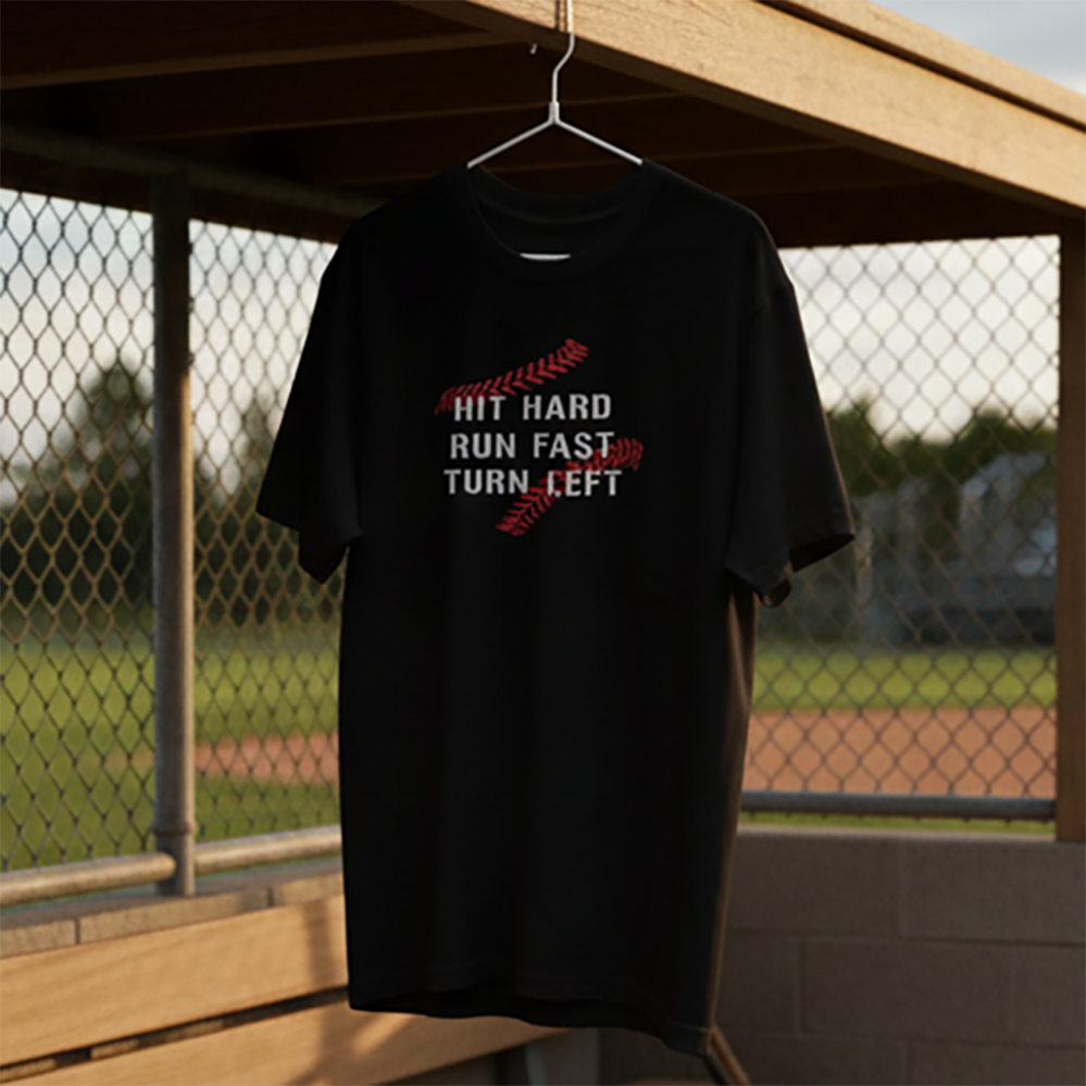 Hit-Hard-Run-Fast-Turn-Left-T-Shirt-Black