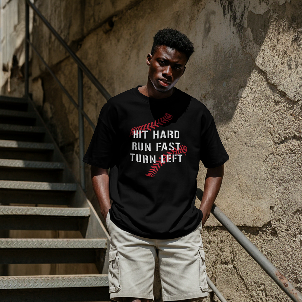 Hit-Hard-Run-Fast-Turn-Left-T-Shirt